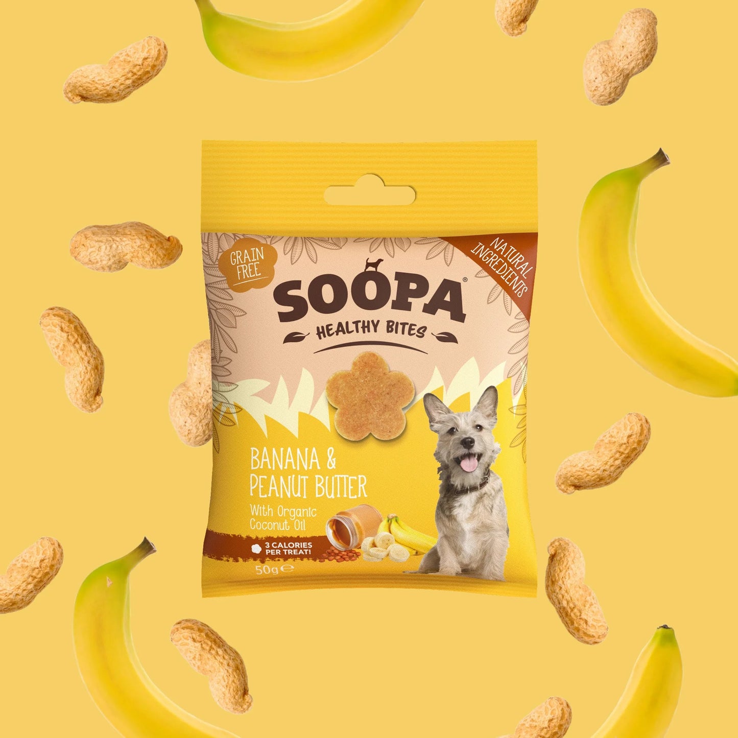 SOOPA Bites Banan & Jordnötssmör hundgodis