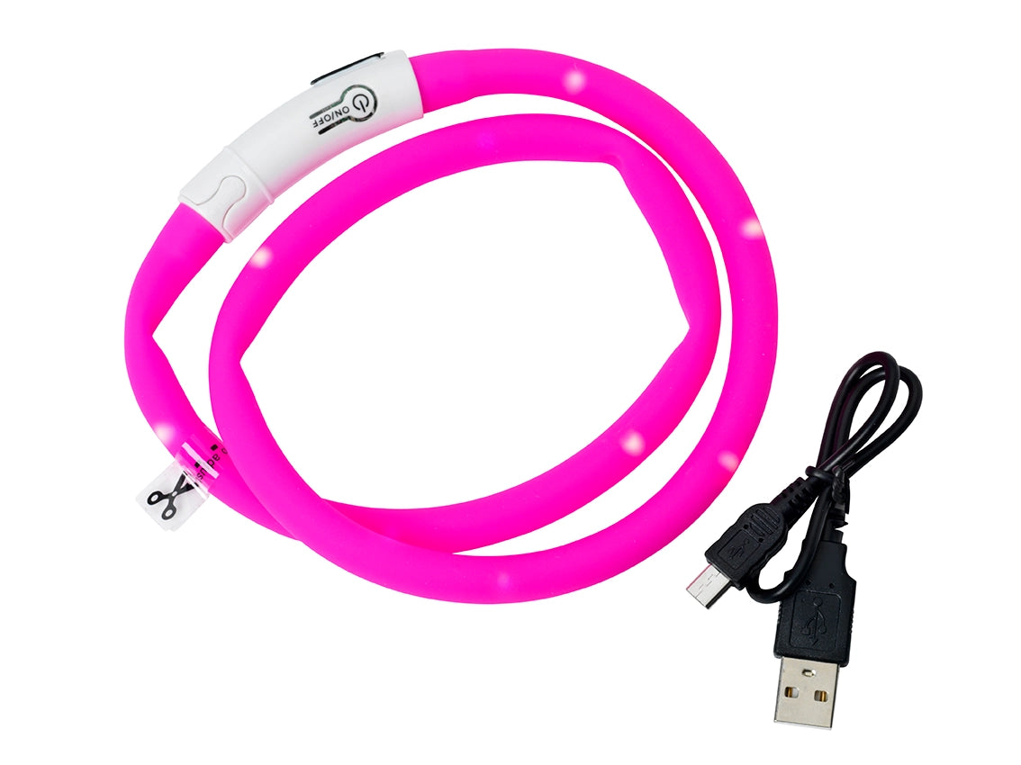 Dogman Blinkhalsband LED Rosa