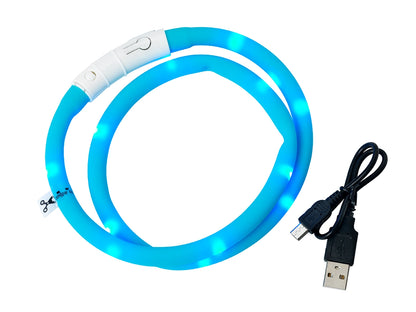 Dogman Blinkhalsband LED Turkos