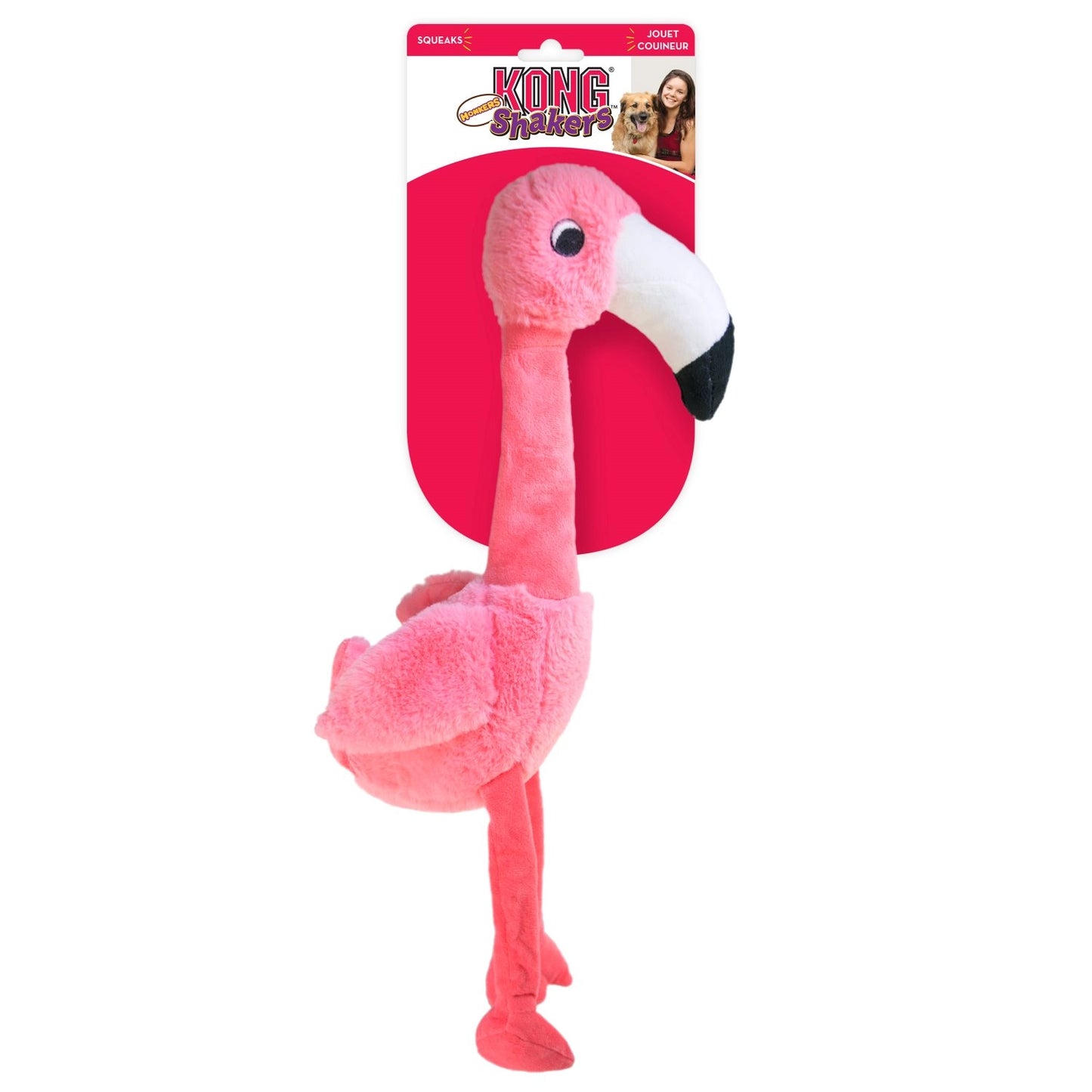 Hundleksak - KONG  ShakersHonkers Flamingo