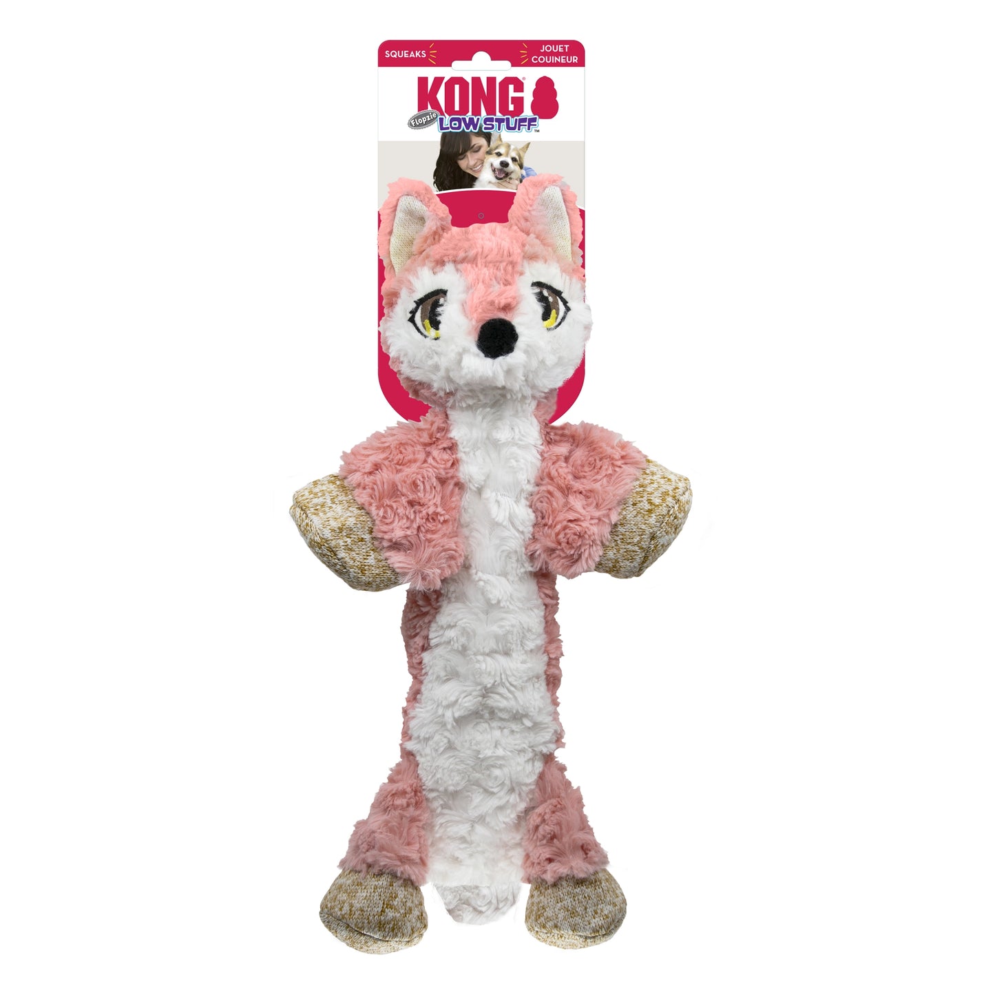 KONG- Hundleksak Low Stuff Flopzie Fox