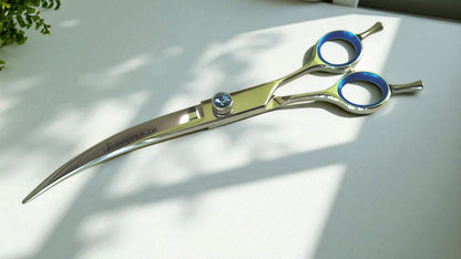 Groomer.dk - EXTRA Böjd hundsax BLUE STONE professional 7,5tum