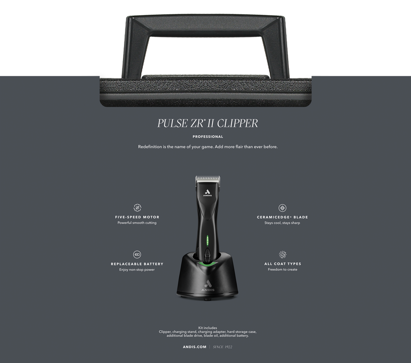 Andis Pulse ZR II sladdlös klippmaskin BLACK