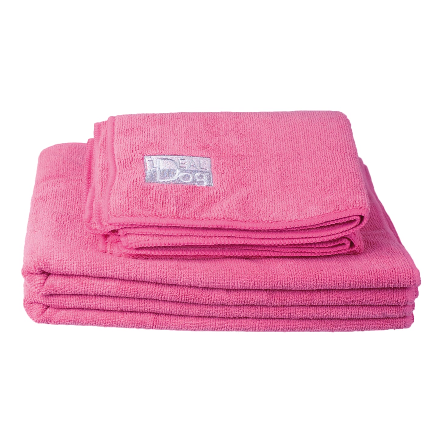 Ideal Dog sæt med 2 mikrofiberhåndklæder - Rosa