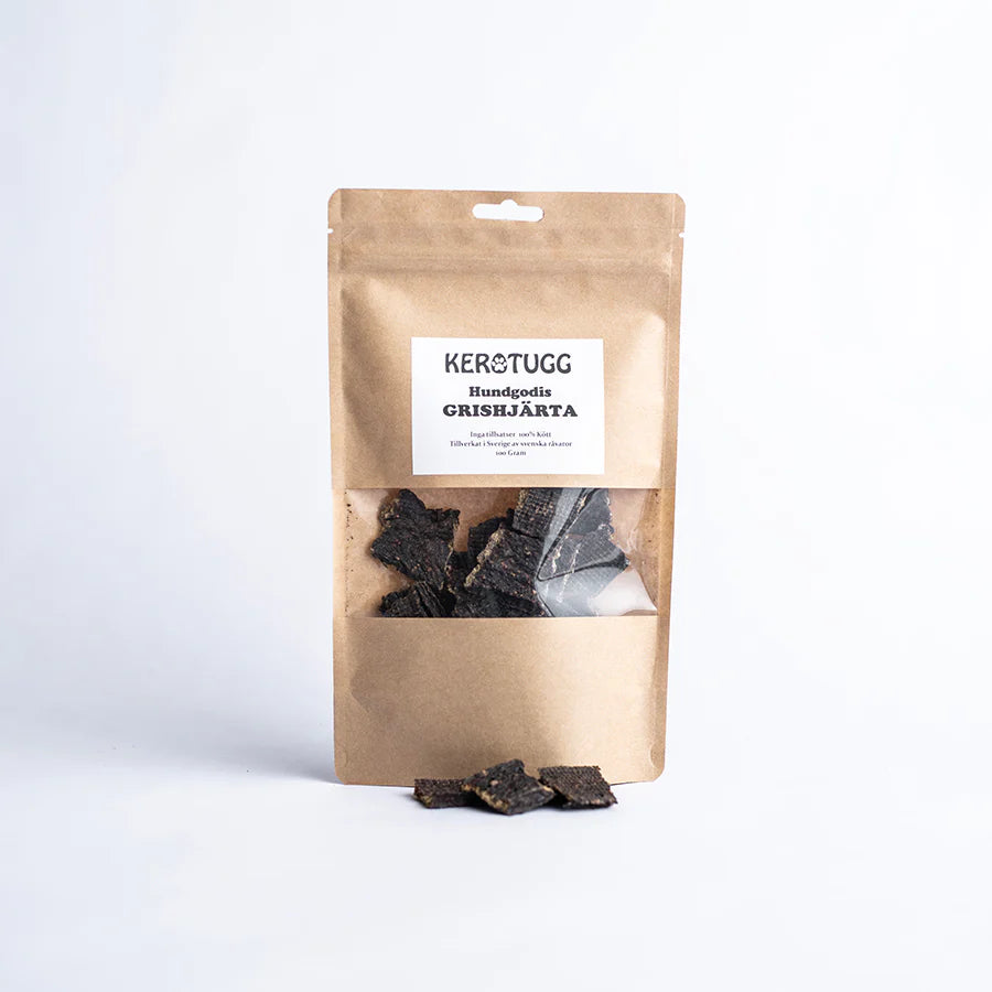 Kerotugg-Hundgodis 100g grishjärta - SVENSKT