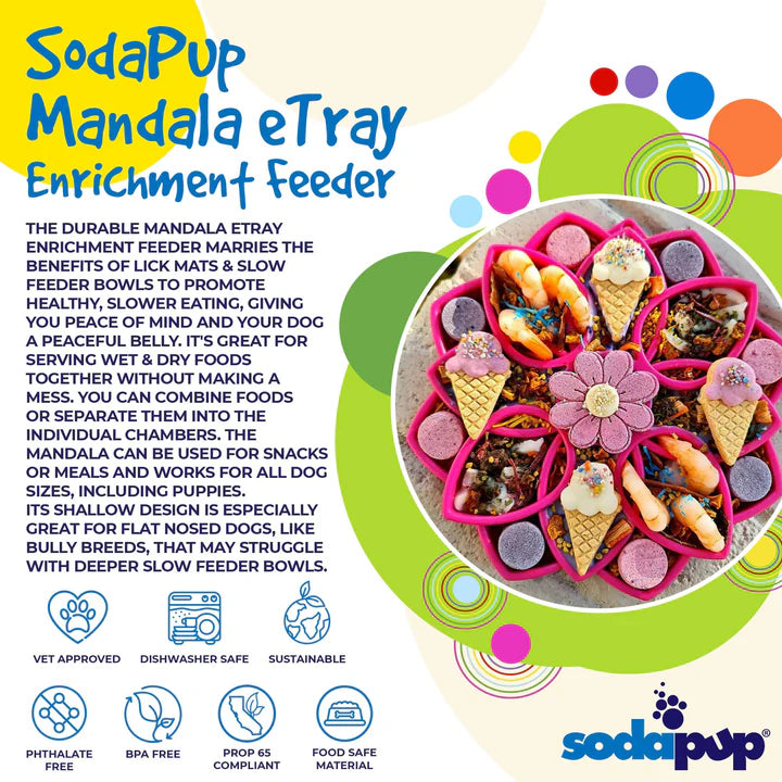 SodaPup slow feeder MANDALA blå