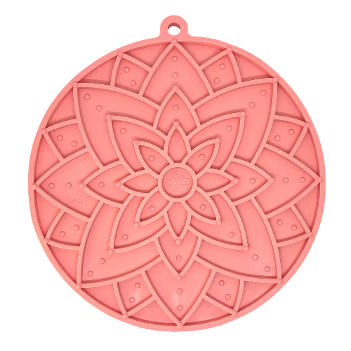 SodaPup Slikkemåtte rund med sugekop Pink Lotus
