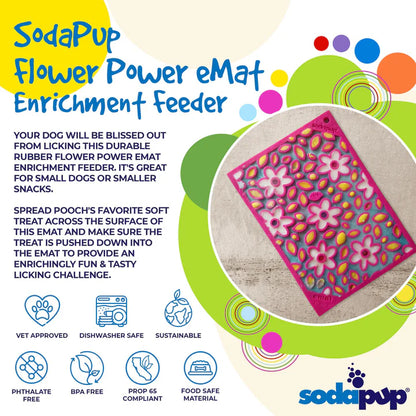 SodaPup Slikkemåtte Large Flower Power Pink