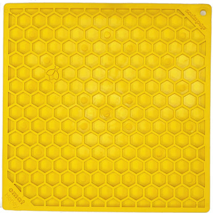 SodaPup Slikkemåtte Stor Honeycomb Gul