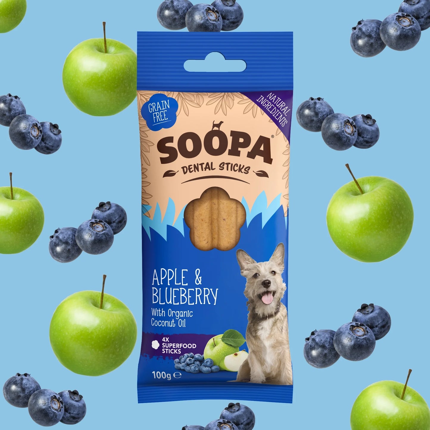 SOOPA Dental Sticks Äpple & Blåbär