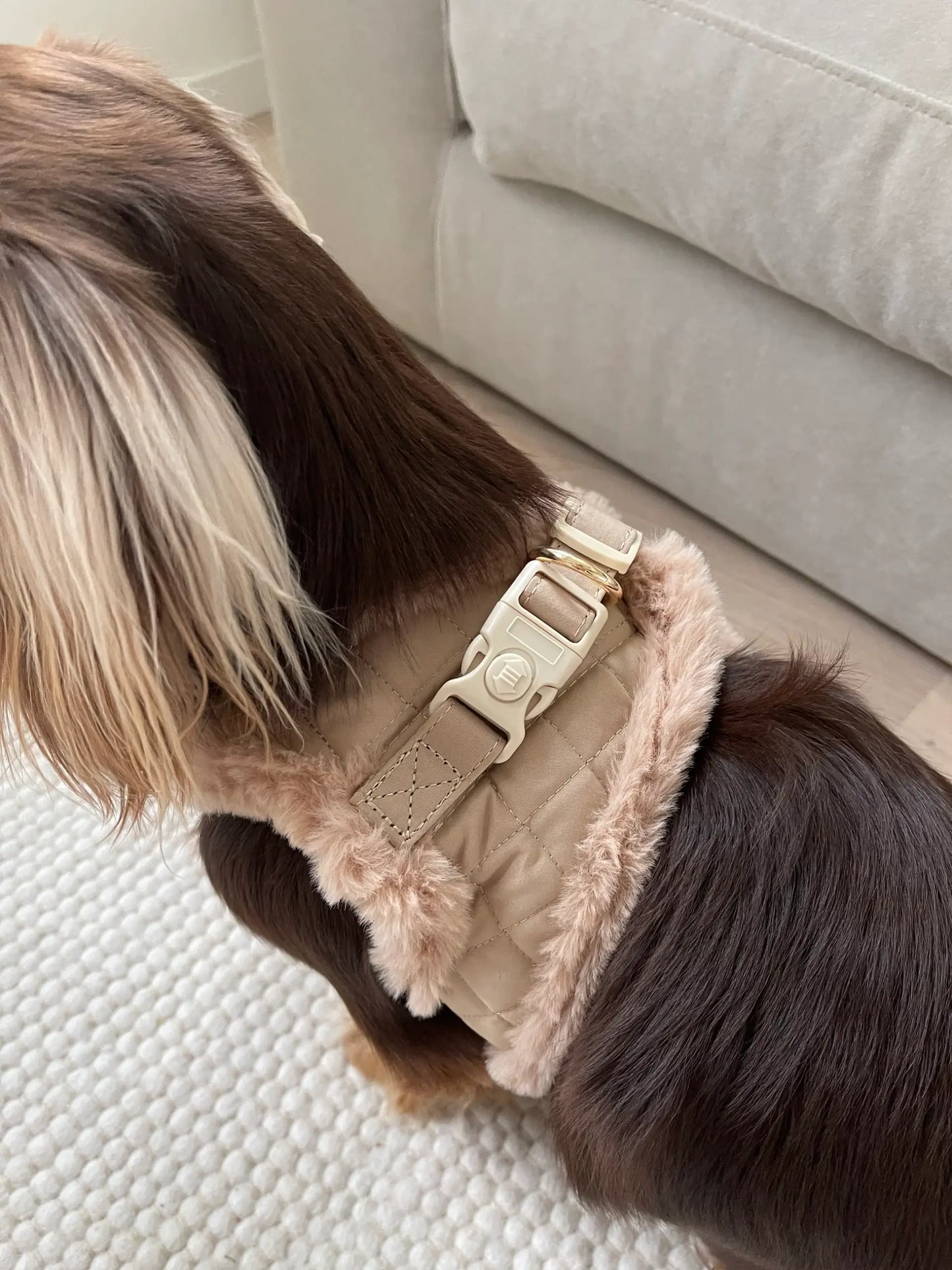 Puppy Bohéme quilted Teddy step-in sele toffe