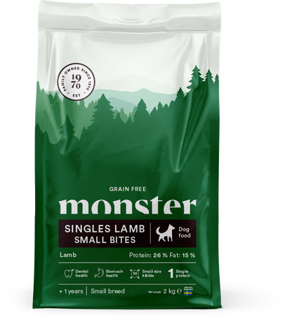 Monster Dog Grain Free Singles Lam Små Bidder