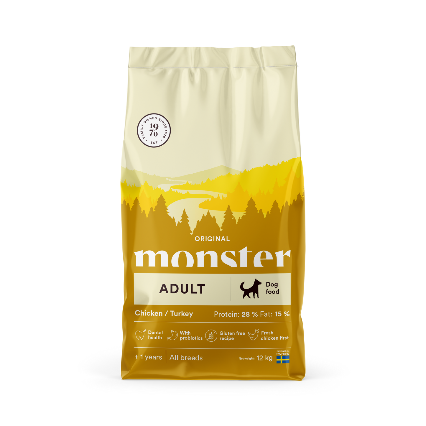 Monster Dog Food Adult All Breed Kylling/Kalkun