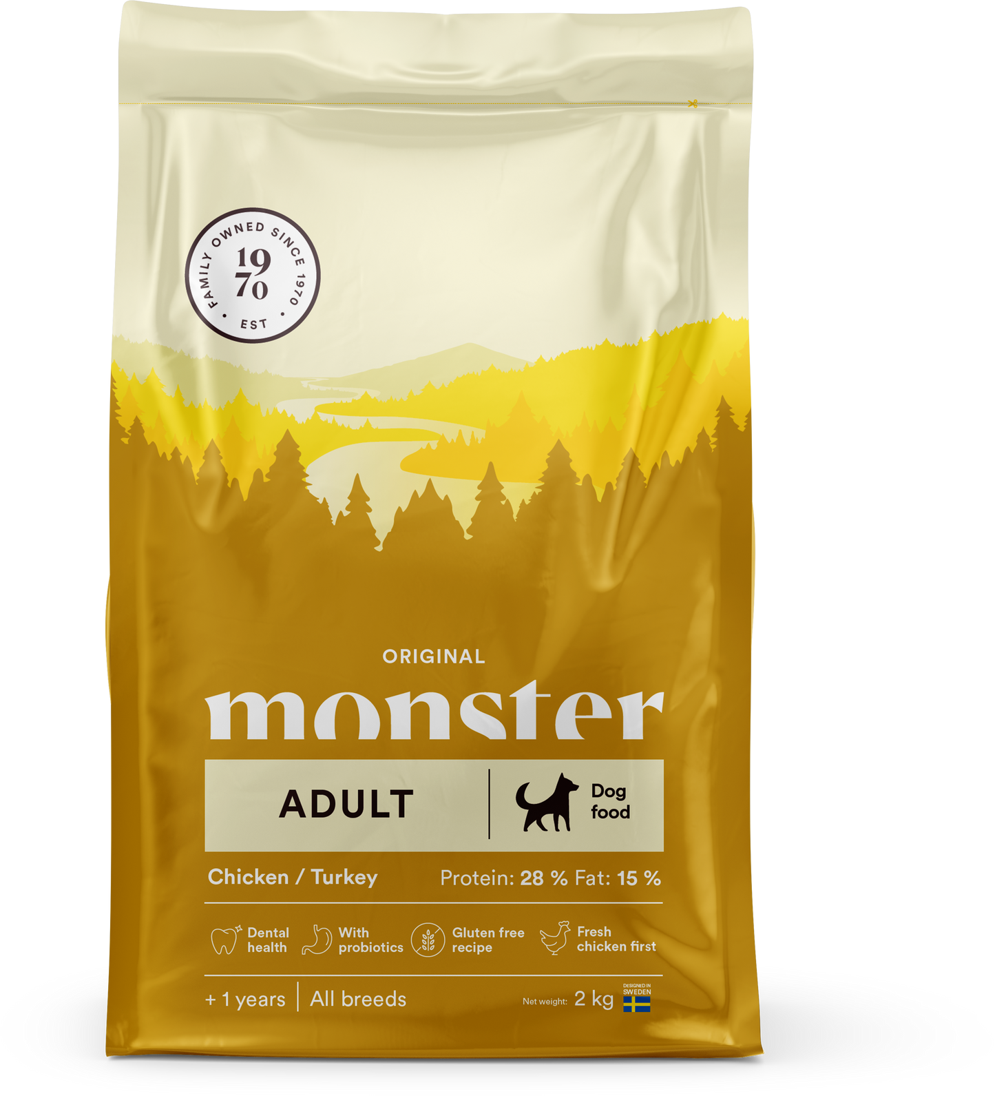 Monster Dog Food Adult All Breed Kylling/Kalkun