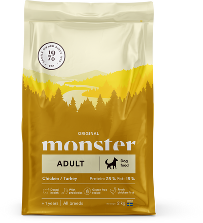 Monster Dog Food Adult All Breed Kylling/Kalkun