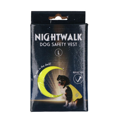 Nightwalk advarselsvest hund Gul L