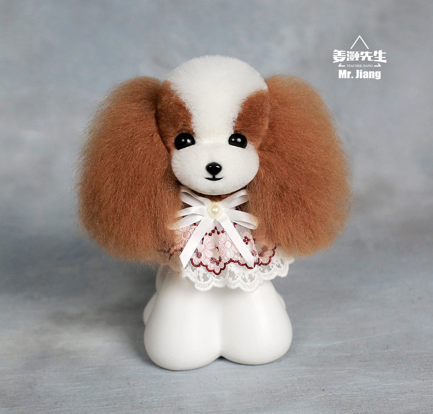 Mr. Jiang Teddy Päls huvud BRUN/VIT