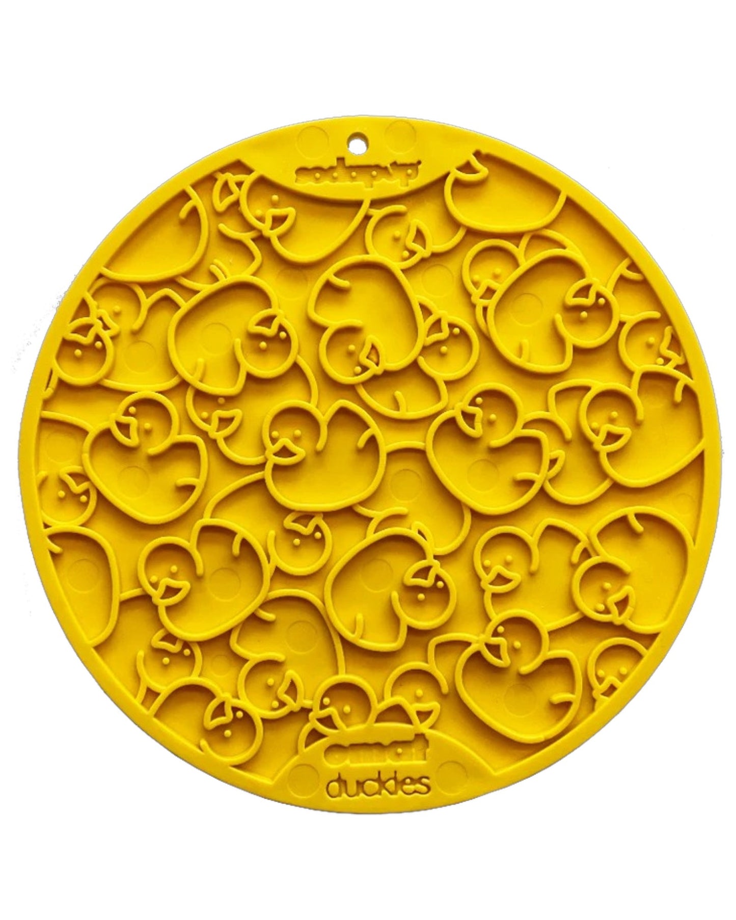 SodaPup Lick Mat rund med sugpropp Yellow Duckies