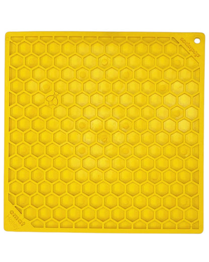 SodaPup Slikkemåtte Stor Honeycomb Gul