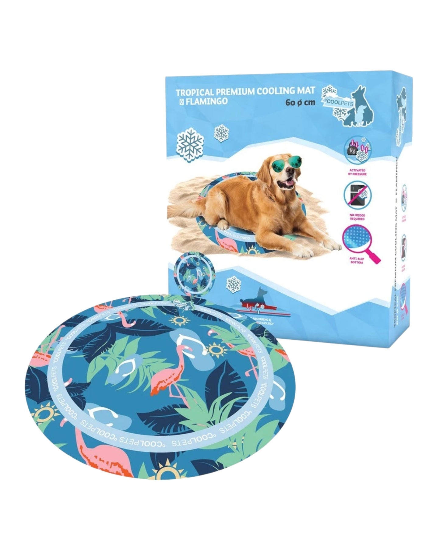 CoolPets Tropical Premium Cooling Mat Flamingo