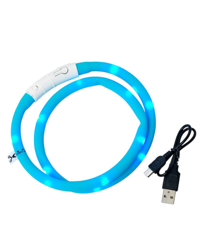 Dogman Blinkhalsband LED Turkos