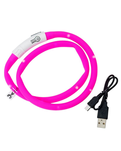Dogman Blinkhalsband LED Rosa