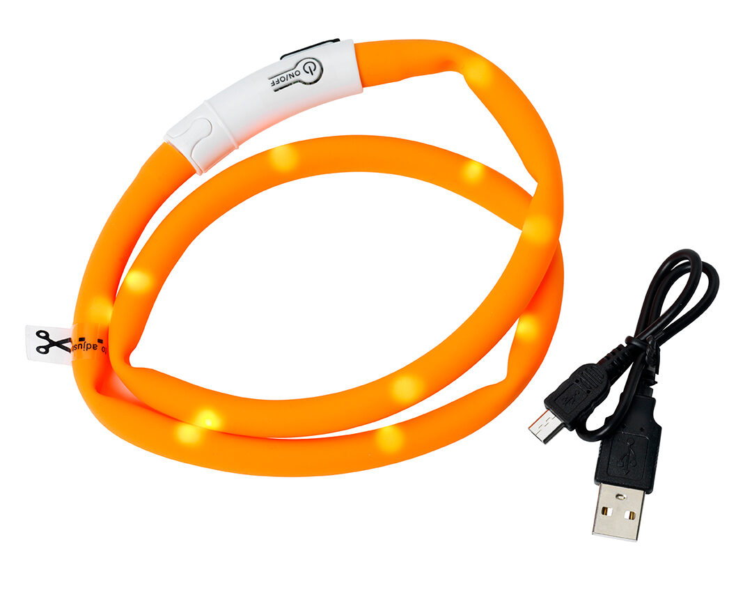 Dogman Blinkhalsband LED Orange