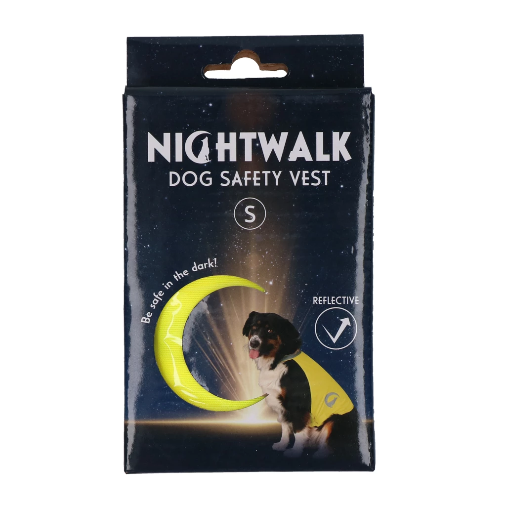 Nightwalk varselväst hund Gul S
