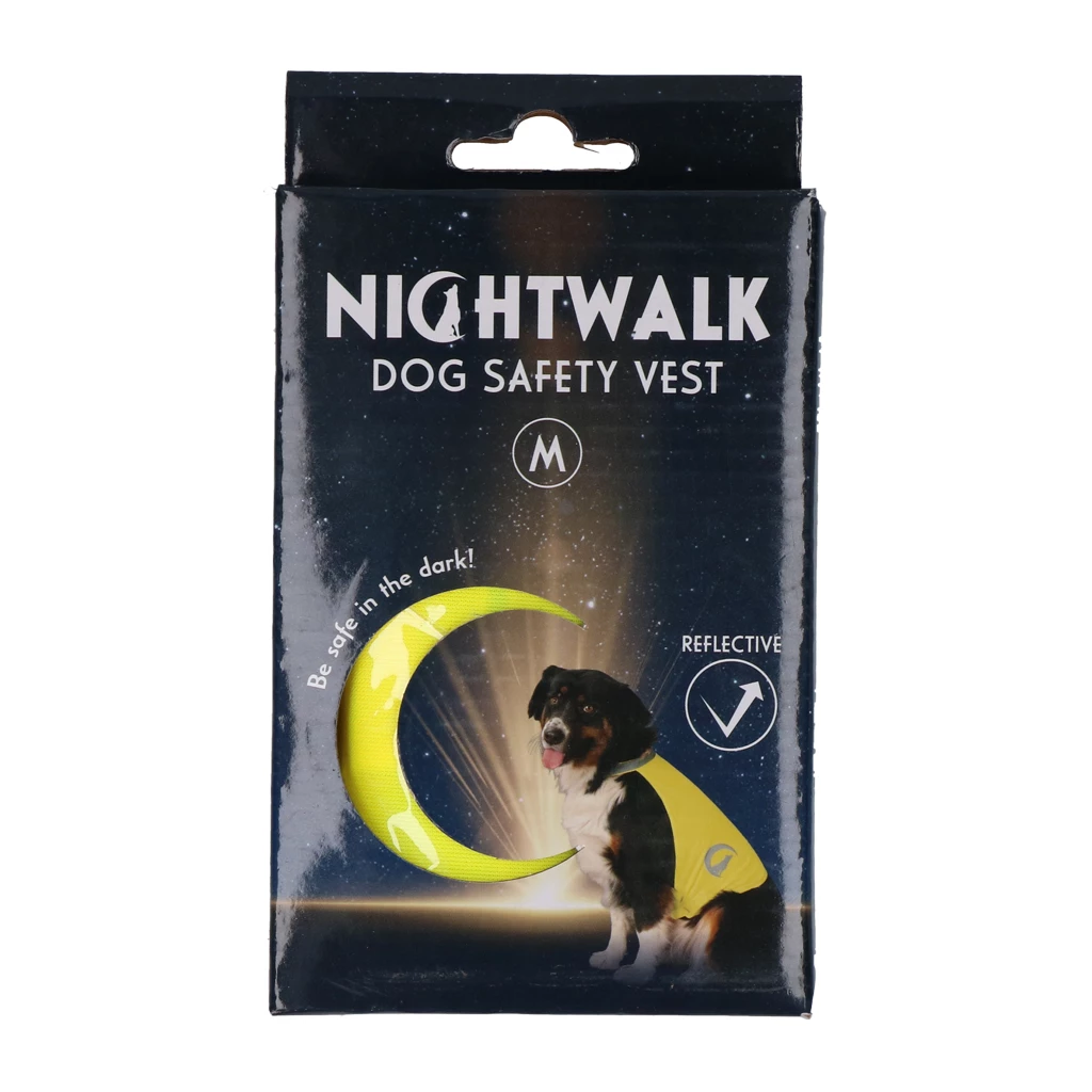 Nightwalk varselväst hund Gul M