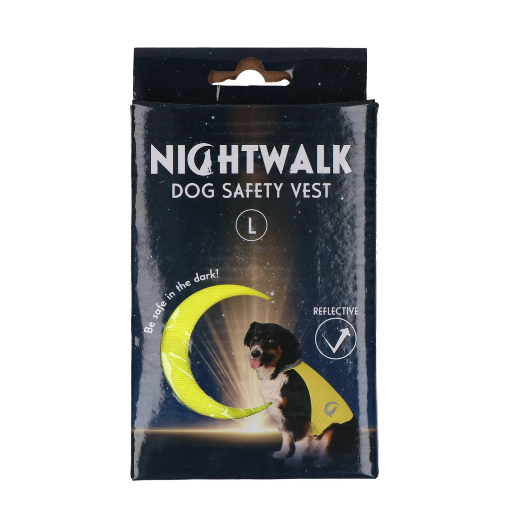 Nightwalk varselväst hund Gul L